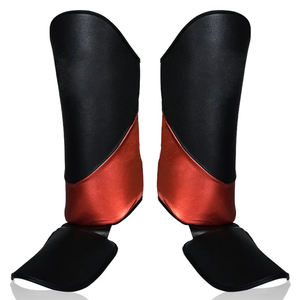 Protège-cou-de-jambe Muay Thai pour hommes et femmes en cuir PU Protection professionnelle fermeture à boucle et crochet pour le football - Product Image 2