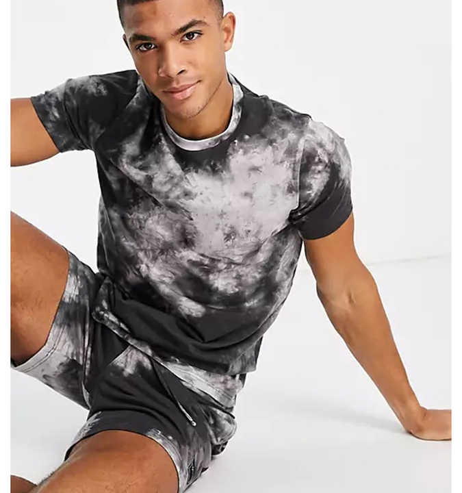 Custom Summer Unisex Tracksuit Shorts and Tshirt Sets Superior Quality Tie Dye Men Casual Jogger Sweatsuit Set
