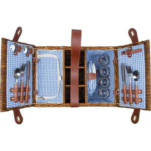 Panier de pique-nique personnalisé Gillian avec accessoires pour ustensiles de camping en plein air - Product Image 2