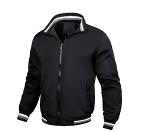 Blousons universitaires fins sans col, vierges, personnalisables avec logo sur le devant, style vintage, pour hommes - Product Image 3