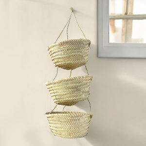 Cesta de frutas de hierba marina tejida, cestas colgantes de hierba marina, contenedor funcional para almacenamiento de verduras - Product Image 4