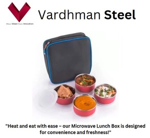 Eco Smart 4-Compartment <b>Microwave</b>-Safe Tiffin Box, the Perfect <b>Microwave</b>-safe Tiffin Box for Your On-the-go Meals, Tiffin Box - Product Image 2