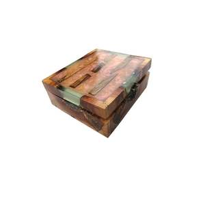Boîte à bijoux en bois et époxy gravée sur mesure, écologique, sur le thème de l'amour de mariage, cadeau et artisanat très vendu, fabriqué en Inde - Product Image 6
