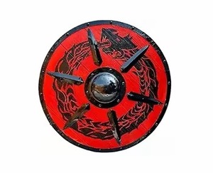Escudo vikingo de alta calidad, duradero y de larga duración, totalmente funcional, Medieval decoración del hogar, impresión Offset, Escudo de Metal - Product Image 3