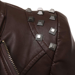 Chaqueta elegante para mujer con diseño de logotipo personalizado transpirable de la mejor calidad, chaqueta de cuero cómoda con cuello levantado de último diseño - Product Image 5