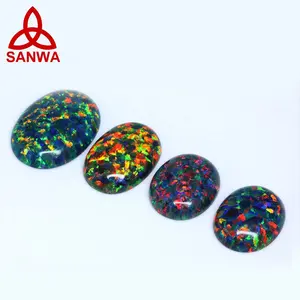 Lab Grown Synthetic Crushed Opal Black Collection Different Shape Cabochon Tailor Made For Customized Fashioned Women Luxury