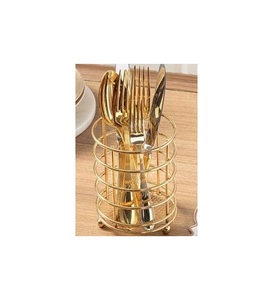 Soporte para cubiertos de vajilla de forma cuadrada de diseño clásico, soporte para cubiertos pulidos en oro de metal de primera calidad de Indian Metal World - Product Image 6