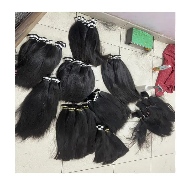Best Seller virgin hair bone straight natural black bulk hair Viet Nam high quality