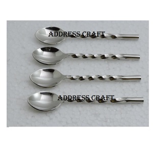 Ensembles de cuillères à dîner en acier inoxydable avec logo personnalisé couverts en métal pour la décoration de la table de mariage ensemble de vaisselle en acier inoxydable - Product Image 3