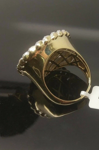 2 piezas de racimo de moissanita Real 14K chapado en oro amarillo corte anillo de dedo meñique para hombre 2 piezas de racimo de moissanita Real 14K anillo chapado en oro amarillo - Product Image 2