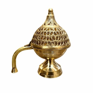 New Design Solid Brass Indoor <b>Oud</b> <b>Bakhoor</b> Burner Good Quality Gold Finished Tabletop Censer Burner Home Fragrance - Product Image 3