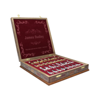 Jeu d'échecs de luxe fabriqué à la main avec planche en bois incrusté de pièces en métal doré et argenté Design de boîte-cadeau vintage par AYAANS