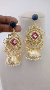 Tradicional Regal Heritage Jhumkas Set Artesanía y Royal Charm Latón Hecho Producto a granel Diseño personalizado - Product Image 2