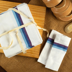 100% Cotton Herring Bone Striped Kitchen <b>Towel</b> Embroidered Printed Pattern Soft Washable Dish <b>Towel</b> Promotional Available Blue - Product Image 2