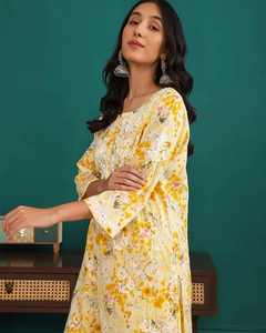 Meilleur prix Ensemble indien Kurti et palazzo de travail lourd Chikankari pour fête et tenue de fête du fournisseur en gros indien - Product Image 5