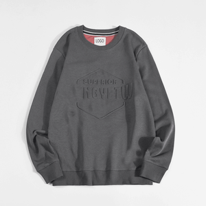 2025 fabricante de alta calidad en relieve bordado Puff impreso algodón térmico polar logotipo personalizado 3D en relieve sudadera para hombres - Product Image 1