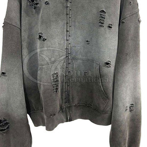 2026 OEM ODM Sweat à capuche pour homme vintage délavé à l'acide, en coton vieilli, coupe oversize, en promotion en ligne - Product Image 5