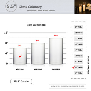 HST5506 - Abat-jour transparent pour bougie Hurricane, tube cheminée [sans base] - 5,5 x 6 - Product Image 3