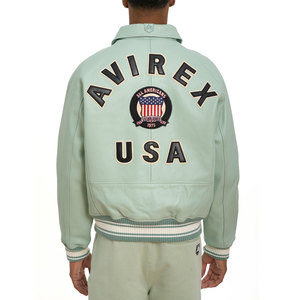 Vestes Avirex grande taille en cuir à la mode d'hiver pour hommes OEM Vestes Avirex en cuir décontractées d'extérieur design vintage personnalisées - Product Image 1