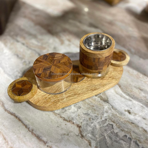 Quemador de Mubkhar con incrustaciones de hueso de lujo con bandeja Soporte de madera personalizado Bakhoor para decoración de eventos en el hogar Eid Mubarak Special - Product Image 1