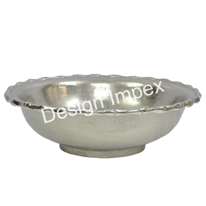 Plateau de refroidisseur de vin en argent Bol décoratif pour événements Accessoires de barre de refroidisseur de Champagne personnalisés en aluminium Plat de service décoré - Product Image 5