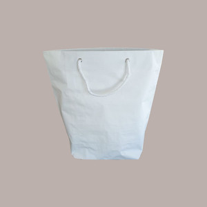 10 piezas de bolsas de papel blancas tipo boutique con asa de cordón de algodón 45+15x40cm - Product Image 1