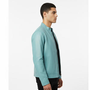 Chaqueta de motorista de piel de oveja para hombre, proveedor mayorista de fábrica OEM, diseño personalizado, abrigo de motocicleta con estilo cálido, frente de invierno duradero - Product Image 3