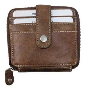 Portefeuille court en cuir à motif de galets Vintage de haute qualité avec fermeture à glissière Portable plusieurs fentes pour cartes sac à main pour la vente en gros en vrac - Product Image 4