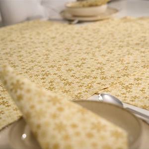 Set de 2 chemins de table 100% coton jaune avec motif neige 1 chemin triangulaire 50x150cm et 1 chemin rectangulaire 50x150cm - Product Image 3
