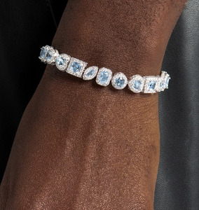 สร้อยข้อมือเทนนิสฮิปฮอปสำหรับผู้ชายและผู้หญิง คุณภาพ VVS1 มอยส์ซาไนต์ รูปทรงต่างๆ ตัดแบบบริลเลียนท์ ได้รับการรับรองจาก IGI วัสดุอัลลอยด์ทันสมัย - Product Image 2