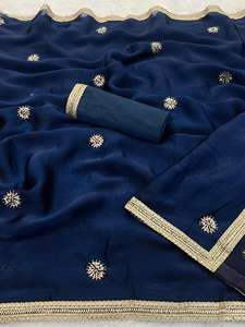 ชุดผ้าส่าหรีปักเลื่อมและโมติสำหรับชนชาติอินเดียคอลเลกชันขายส่ง - Product Image 2