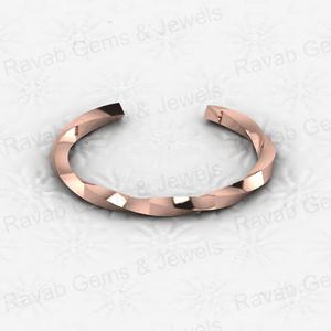Brazalete de diamantes CZ de rombo cóncavo con banda trenzada atractiva chapada en oro de 18 quilates de Plata de Ley 925 más vendida para joyería de hombre - Product Image 2
