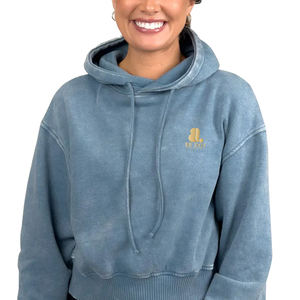 Retailer Acid Wash <b>Vintage</b> Faded Distressed Women Oversized <b>Sweatshirt</b> Polyester Cotton Winter Casual Solid Pattern - Product Image 5