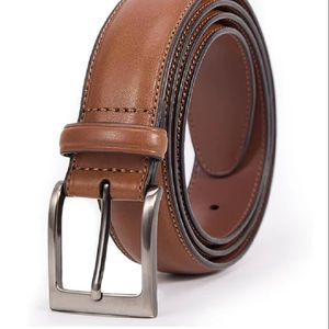 Cinturón de cuero genuino personalizable de Venta caliente con hebilla de acero Estilo formal Tamaños disponibles-Venta al por mayor - Product Image 1