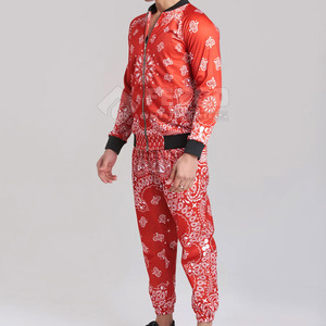 Chándal de sublimación de manga larga para hombre, precio barato, OEM, venta al por mayor, nuevo diseño, conjunto de chándal de sublimación a granel de algodón - Product Image 2
