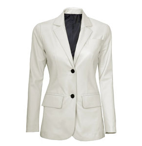 Chaqueta Blazer de Piel de Oveja Genuina para Mujer, Estilo Elegante y Moderno, Estilo Motociclista, Tinte Liso, Cierre Cruzado, Resistente al Viento y Transpirable - Product Image 2