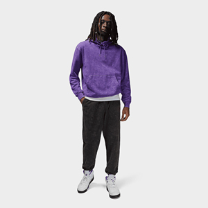 เสื้อมีฮู้ดผ้าคอตตอนโอเวอร์ไซส์450กรัมปักโลโก้ออกแบบได้ตามต้องการไม่มีลายสำหรับฤดูหนาว - Product Image 4