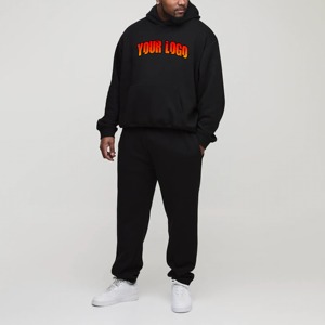 Marque distributeur Ensemble sweat à capuche 2 pièces vêtements pour hommes Vêtements d'entraînement Épais surdimensionné de luxe pour l'hiver Survêtement de jogging pour hommes - Product Image 1