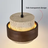 Luminaire suspendu en travertin naturel nordique, lustre en pierre wabi-sabi, style rétro industriel pour chambre à coucher, bureau, salle à manger, lampe suspendue au plafond