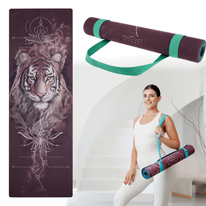 Premium Suede Yoga <b>Mat</b> Tiger Design Green 183 × 61 cm Thick 3 mm Natural Rubber Non Slip Yoga Pilates Fitness <b>Mat</b> - Product Image 1