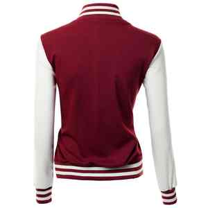 Vestes d'université pour femmes, crop top, en cuir véritable, manches pour dames, taille plus, vestes d'université de baseball pour femmes, vente en gros - Product Image 4
