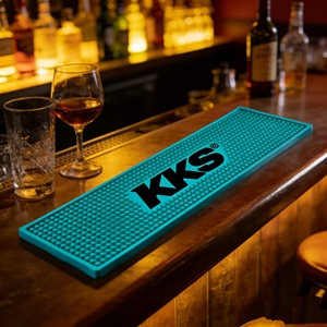 Accesorios de Bar Directo de Fábrica, Tapete de Bar Personalizado con Logotipo de Marca de Cerveza o <span class=keywords><strong>Whisky</strong></span>, de PVC Suave, en Blanco, Negro y Amarillo, Cuadrado o Rectangular - Product Image 1