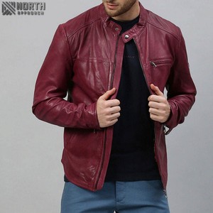 Veste en cuir pour hommes de couleur unie au design personnalisé pour l'hiver Streetwear à col montant avec veste en similicuir de style 2025 - Product Image 3