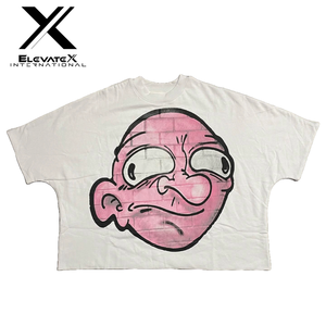 เสื้อยืดโอเวอร์ไซส์สีดำลายการ์ตูนหน้าลิงสำหรับผู้ชาย ELEVATEX INTERNATIONAL สไตล์สตรีท แขนสั้น คอกลม - Product Image 5