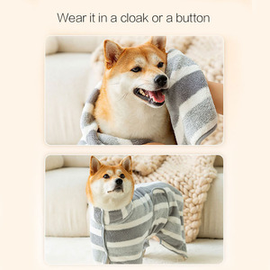 Serviettes de bain absorbantes pour grands chiens, douces et à séchage rapide, peignoirs de bain pour animaux de compagnie, costumes pour animaux de compagnie en gros - Product Image 4