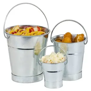 Vente en gros de mini seau de service en acier inoxydable avec poignée pour restaurants, fêtes, frites, collations | Exportateur en vrac - Product Image 4