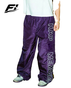 Custom 100% Nylon Baggy men's pants Plus Size Mid Waist <b>Waterproof</b> Breathable Embroidery Casual <b>Trousers</b> Wholesale Supplier USA - Product Image 1