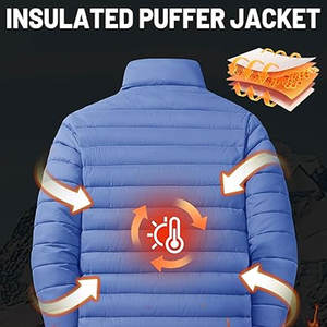 Chaqueta de Invierno Acolchada para Hombre, Directo de Fábrica, Ligera, con Tela Resistente al Agua y al Viento, Diseño Práctico con 4 Bolsillos - Product Image 3