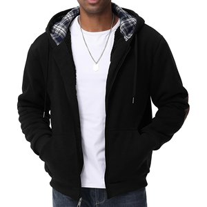 Mens Acid Washed Fleece Solid Pullover Hoodies 100% Cotton Embroidered Digital Printing Winter Heavyweight Thick Coat - Product Image 1