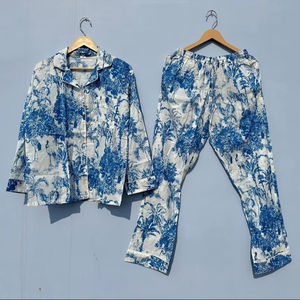 Conjunto de pijama de algodón indio, Conjunto de pijama de fiesta nocturna, conjunto de fondo de algodón hecho a mano, ropa de salón - Product Image 1